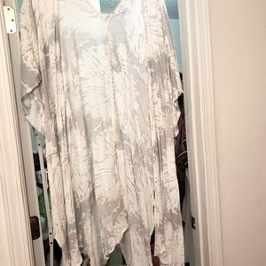 Cover up/wrap, XL,grayish/teal